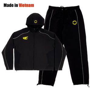 Unisex Sweatpants Hoodie Set Custom Printed Design Oversized Streetwear Reflective <b>Strip</b> Zip-Up Jacket Tracksuit Spring - Product Image 1