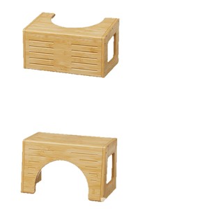 <b>Bamboo</b> Wood Toilet <b>Stool</b> For Kids Natural Color Large Square Type Dual Purpose Footrest Height Increasing Bathroom Step - Product Image 5