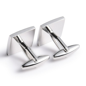 Zinc Alloy Gold Electroplated Rectangle Shape Soft Enamel Patch <b>Collar</b> Button Custom Logo Promotional Cufflinks - Product Image 3