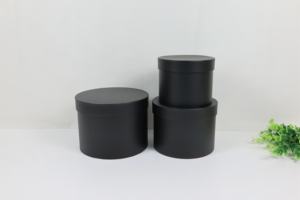 Caja de regalo de Color sólido con estampado de flores, cubo con ranura impermeable, conjunto redondo de <span class=keywords><strong>3</strong></span> piezas, caja dura reciclable - Product Image 4