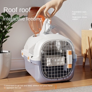Pet nakliye için taşınabilir moda plastik hava kutusu sıkıştırma kedi köpek kafesi araba ulaşım için aşınmaya dayanıklı sırt çantaları - Product Image 3