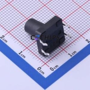 GT-TC152B-H130-L1 Tactile Switch Through hole-4P,12x12mm Switch Single Pole Single Throw Round Button 2.5N Through Hole - Product Image 2
