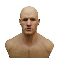 Masque réaliste de vieil homme en similicuir, tête chauve, en silicone super doux, couvre-tête complet, pour jeux, cosplay d'horreur, costume de fête d'Halloween