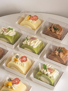 Bán buôn tùy chỉnh Baking cuộn bánh Đóng gói hộp giấy với nắp trong suốt cho tiệm bánh cà phê Takeaway hiển thị hộp giấy - Product Image 3