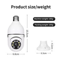 1080P HD 360° °   Kamera Bohlam Wifi PTZ Rotasi Warna Penuh Penglihatan Malam Hari Aplikasi Sulink E27