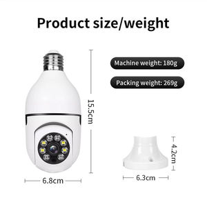 1080P HD 360 °   Caméra de sécurité PTZ rotative avec vision nocturne couleur, application Sulink, ampoule E27 pour la surveillance à domicile des bébés et des animaux domestiques - Product Image 5