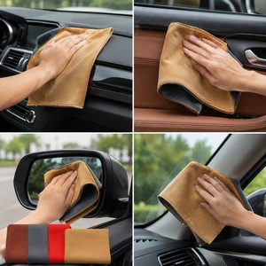 Serviette de lavage auto en microfibre polaire corail <span class=keywords><strong>chamois</strong></span> 400 GSM 40x60cm – Chiffon de séchage super absorbant et sans traces pour le detailing - Product Image 3