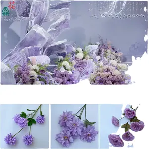 LFH lampu pernikahan 23 tahun, ungu romantis bunga dinding pengaturan bunga sutra Musim Semi lorong menerima aliran dekorasi