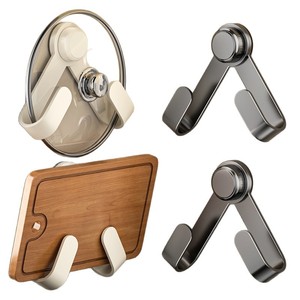 Soporte para tapas de ollas, soporte de pared ajustable con ventosa, sin perforación, almacenamiento de cocina, soporte multifunción para uso doméstico - Product Image 3
