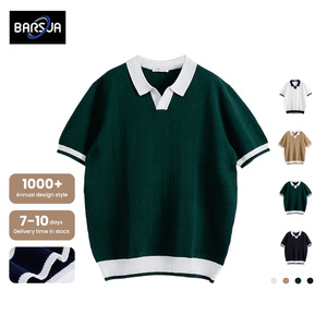 Magliette <span class=keywords><strong>Polo</strong></span> in Maglia a Maniche Corte per Uomo, Stile Casual di Lusso, Nuovo Design in Seta Ghiaccio per l'Estate - Product Image 1