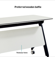 Table de bureau multifonctionnelle pliable Glory Merge en bois, pour conférences et formations, assemblage facile