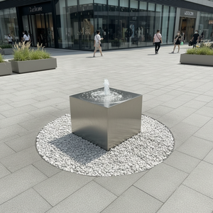 Fontaine sphérique extérieure en acier inoxydable 304 personnalisée avec éclairage solaire, style Art déco/moderne, décoration de <span class=keywords><strong>jardin</strong></span> - Product Image 5