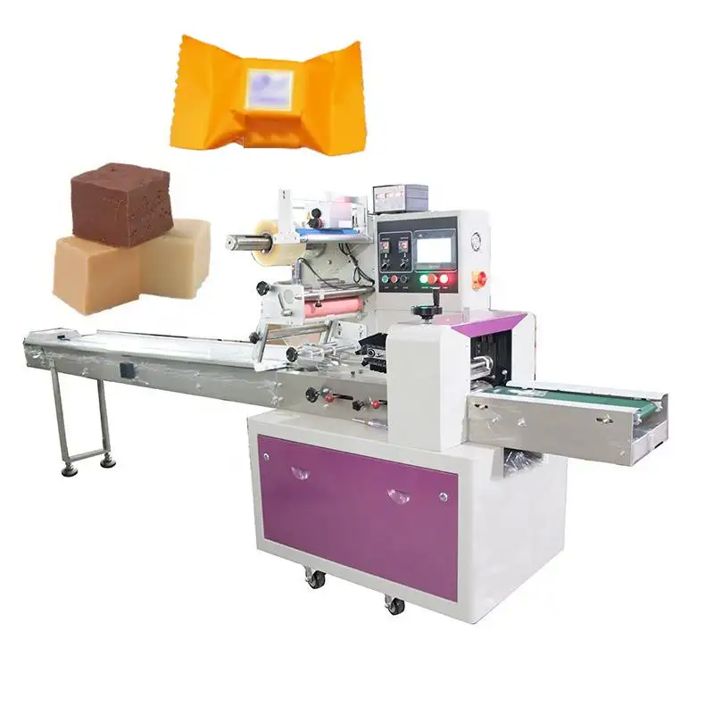 Automatic Food Bread Candy flow pack packing machine Pillow Type Biscuit Cookies Chocolate Bar Horizontal Pillow Packing Machine