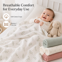 Couverture d'emmaillotage en mousseline respirante et douce pour bébé, idéale comme cadeau pour tout-petit et nouveau-né