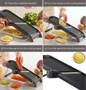 LOVFE Juego de Regalo Personalizado para Cocina, Cortador de Verduras Multifuncional Manual de Acero Inoxidable, Rebanador de Frutas, Mandolina - Product Image 5