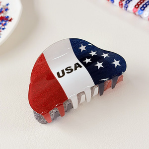 Cadeaux patriotiques pour la fête de l'Indépendance, accessoires pour cheveux personnalisés, pinces à cheveux rectangulaires antidérapantes imprimées du drapeau américain du 4 juillet - Product Image 6