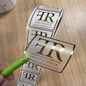 Bán buôn <span class=keywords><strong>in</strong></span> ấn CuộN chết cắt vòng tròn không thấm nước Vinyl dính quảng cáo lá vàng Vòng Nhãn dán nhãn với logo - Product Image 3