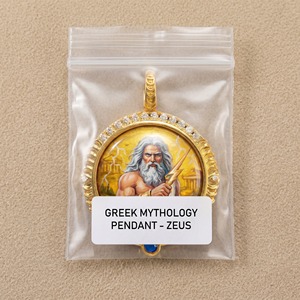 Pendentif Éclair de Zeus pour Homme, Amulette de Puissance, Cadeau Fête des Pères, Style Urbain Quotidien, Zircon Bleu, Plaqué Or 18K - Product Image 2