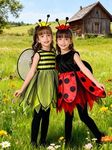 Costume da Ape Lavoratrice o Coccinella Sette Punti per Bambini, Unisex, in Poliestere, per Spettacoli Teatrali, Cartone Animato - Product Image 1