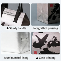 Sacs d'emballage pour café personnalisés avec logo, bande adhésive économique, non tissés, sacs isothermes pour la restauration rapide, impression personnalisée