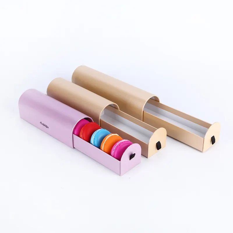 Bandeja de papel ecológica personalizada de luxo com tampa base de bandeja de Macaron para doces doces embalagem de presente para caixas de Macaron