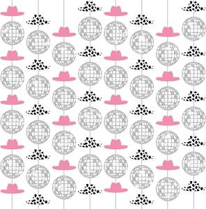 Decoraciones Colgantes de Bola de Discoteca con Purpurina para Fiestas, Decoraciones de Fiesta Disco en Rosa y Plateado - Product Image 6