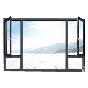 commercial large windows double glazed security screen broken bridge aluminum casement windows for home window frame