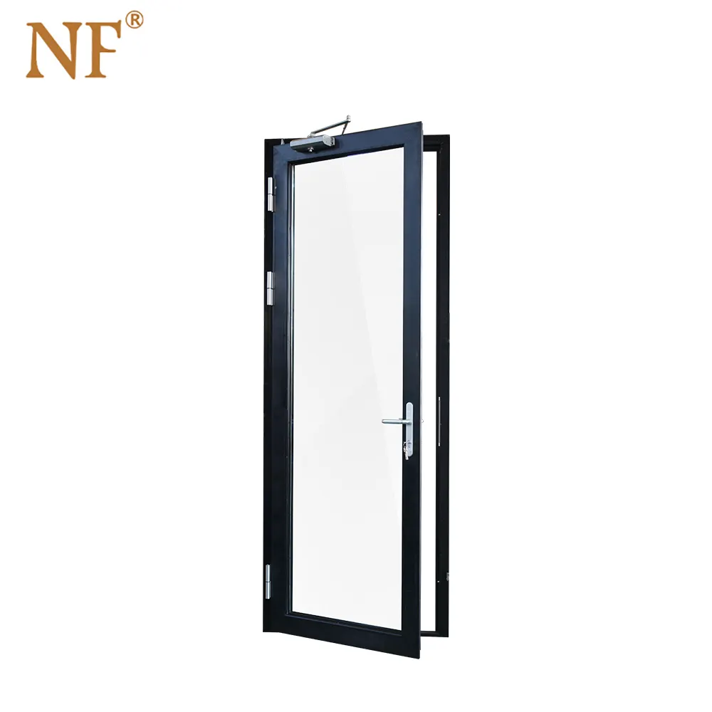 NF אלומיניום שני פנלים כפול זכוכית דלת חדר הלבשה דלת