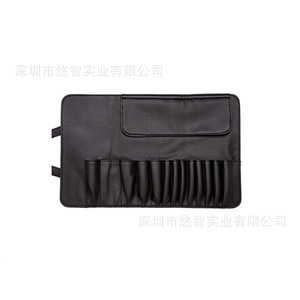 PU leather makeup brush <b>bag</b>, foldable makeup <b>tool</b> storage <b>roll</b>, stylish makeup <b>bag</b> with customizable logo. - Product Image 4