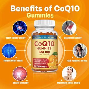 Gomitas de CoQ10 con Sabor a Naranja, Favorecen la Salud del Corazón, Energía Celular y Antioxidantes, 60 Gomitas, Logotipo Personalizado OEM/ODM Disponible - Product Image 2