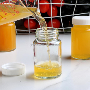 Bon marché, bouteille de miel en verre de 60ml 2oz, <span class=keywords><strong>mini</strong></span> pot à miel et à <span class=keywords><strong>confiture</strong></span>, ensemble de bouchon à vis, louche en bois rechargeable vide pour la cuisine de mariage - Product Image 5