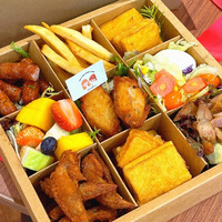 Boîte de pique-nique transparente à 9 compartiments, emballage jetable pour gâteaux et desserts de l'après-midi, pour fruits, hot pot, plats à emporter