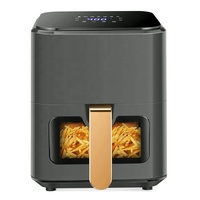 Freidora de aire digital inteligente 4L con ventana Freidora de aire compacta con 8 programas automáticos Freidora eléctrica Horno