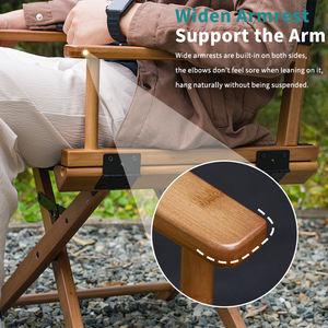 Custom <strong>Bamboo</strong> Folding Director <strong>Chair</strong> with Black Canvas - Product Image 3