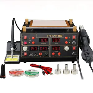 8784D 4 In 1 Multi-functional Hot Air SMD Rework Soldering Station LCD Digital Display Mobile Phone Repair Soldering Station