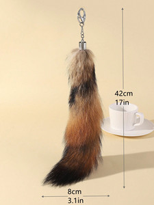 Nhà máy cung cấp Fluffy và thời trang gấu trúc pelt <span class=keywords><strong>Fox</strong></span> đuôi cho mùa đông áo khoác Hàng may mặc tự động bọc giá bán buôn - Product Image 4