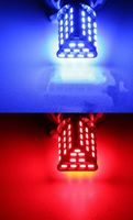 Ampoule LED 12V pour voiture, type 1157 BAY15D P21 3014 90SMD, clignotant LED bleu rouge pour moto, VTT