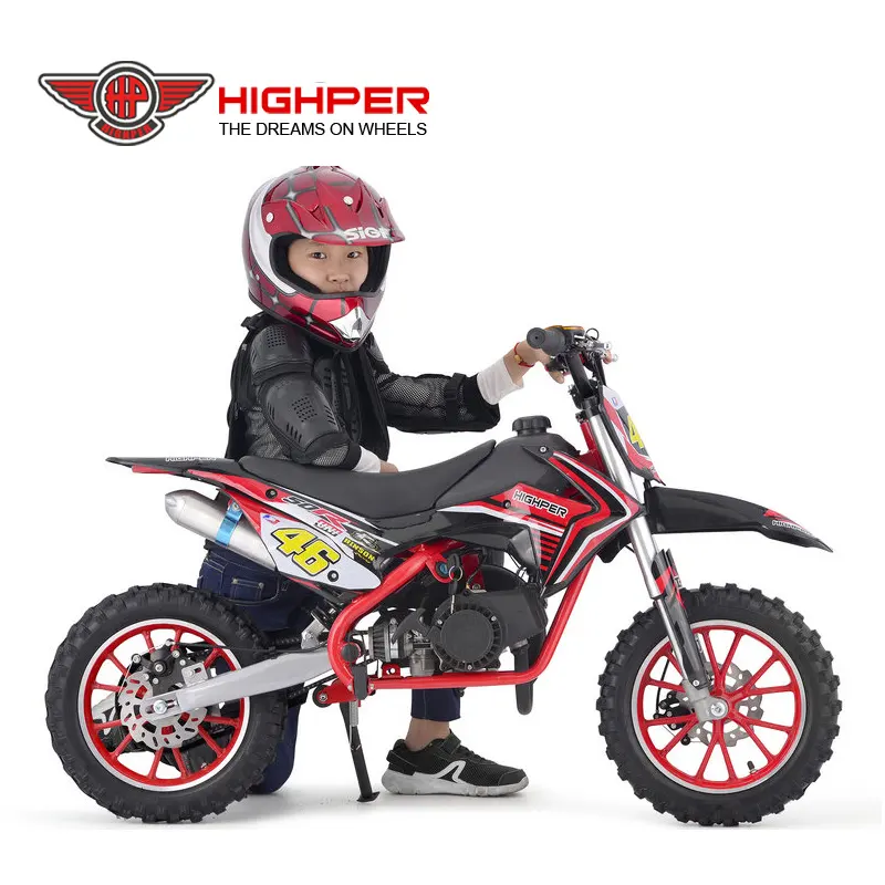 50cc 2 zamanlı Kick Start gaz Powered Mini çocuklar arazi motosikleti