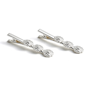 Women Luxury Delicate Silver Rose Metal Hair <b>Clip</b> Barrettes Wholesale, Metal Duckbill Hair <b>Clips</b> Bulk For Metal Craft - Product Image 5