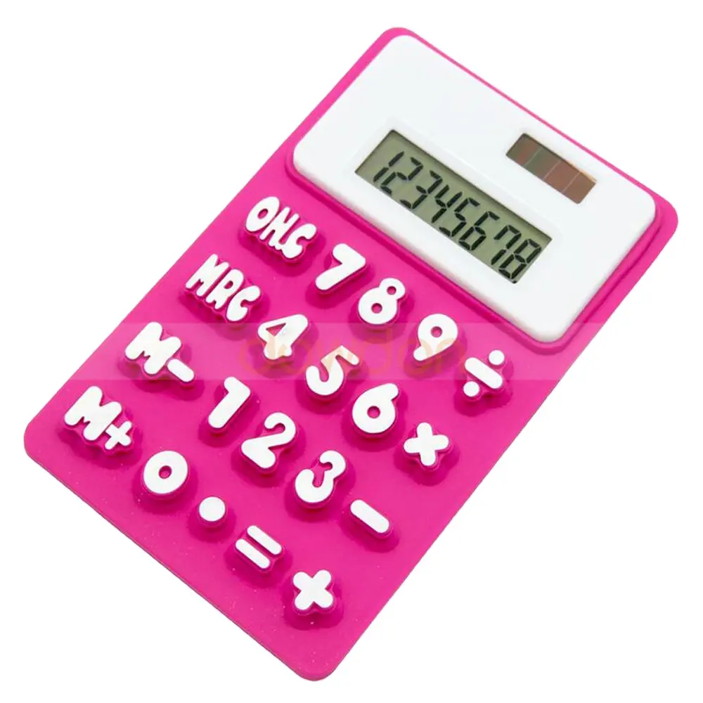 Ultra-thin Slim Gift Calculator Soft Silicone Solar Power Mini Pocket Calculator