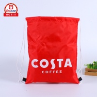 210d Polyester Cordon Sac À Dos Sac En Gros Naturel Durable Extra Large Rouge Sac De Voyage Personnalisé Unisexe