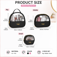 Sac de voyage de taille moyenne avec fermeture éclair étanche, logo personnalisé, poignée souple, style dessin animé transparent en PU, capacité moyenne