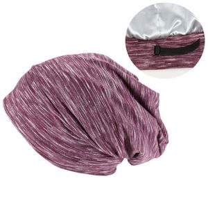 Nouveauté : Bonnets rayés ajustables pour hommes et femmes, couleur mélangée, avec doublure en satin - Product Image 4