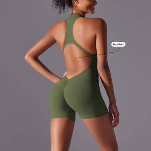 <span class=keywords><strong>Tuta</strong></span> Sportiva Aderente ad Alta Elasticità con Zip, Monopezzo per Yoga e Fitness - Product Image 5