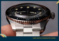 Montres automatiques de plongée pour hommes avec boîtier en verre saphir et cristal