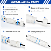 Connecteur RJ45 M23 étanche IP68 Cat6 STP blindé, coupleur Ethernet, adaptateur de câble réseau industriel extérieur en ligne avec presse-étoupe