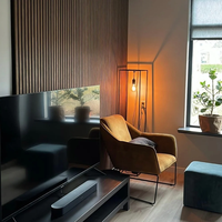 Panneau mural et de plafond en MDF avec placage bois, flexible, moderne, insonorisant et décoratif pour la maison