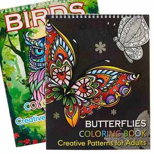 Libro para Colorear de Mariposas Creativo para Niños y Adultos, Diseño Espiral en Papel A4 para Aliviar el Estrés - Product Image 1