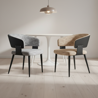 Chaise de salle à manger Landeast moderne de luxe noir et or pour la maison, le bureau, l'hôtel, l'appartement, meubles de salle à manger élégants en métal
