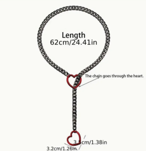 Un collar de cadena cubana gótica Y2K con colgante de corazón en un estilo dulce y vanguardista de acero inoxidable 316L a prueba de agua - Product Image 4